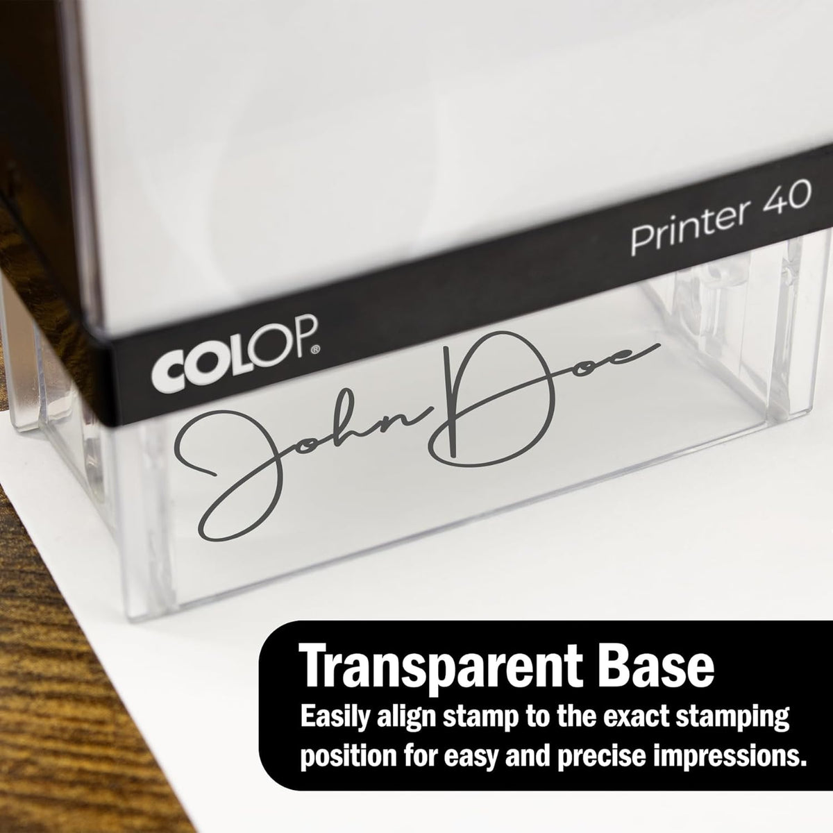 COLOP Large Size Self Inking Custom Signature Stamp - Choose from 15 Ink Colors