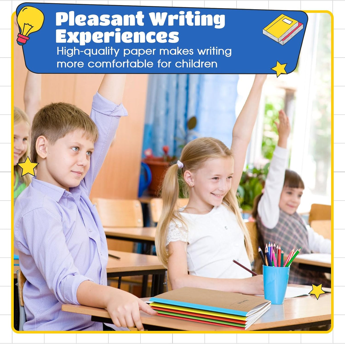 Henoyso 60 Pcs Primary Composition Notebook 9 3/4 x 7 1/2 Inch Kids Journal, Back to School Supplies, K-2 Primary Writing Notebook for Kids Student Draw and Write Story Journal (Stylish Color)