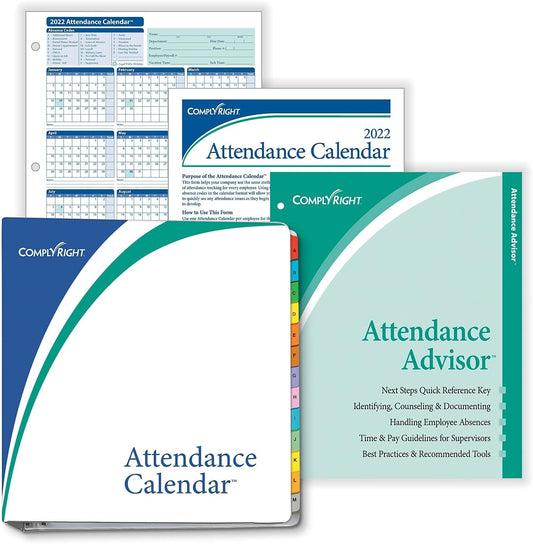 2026 Attendance Calendar Kit, White, Pack of 100