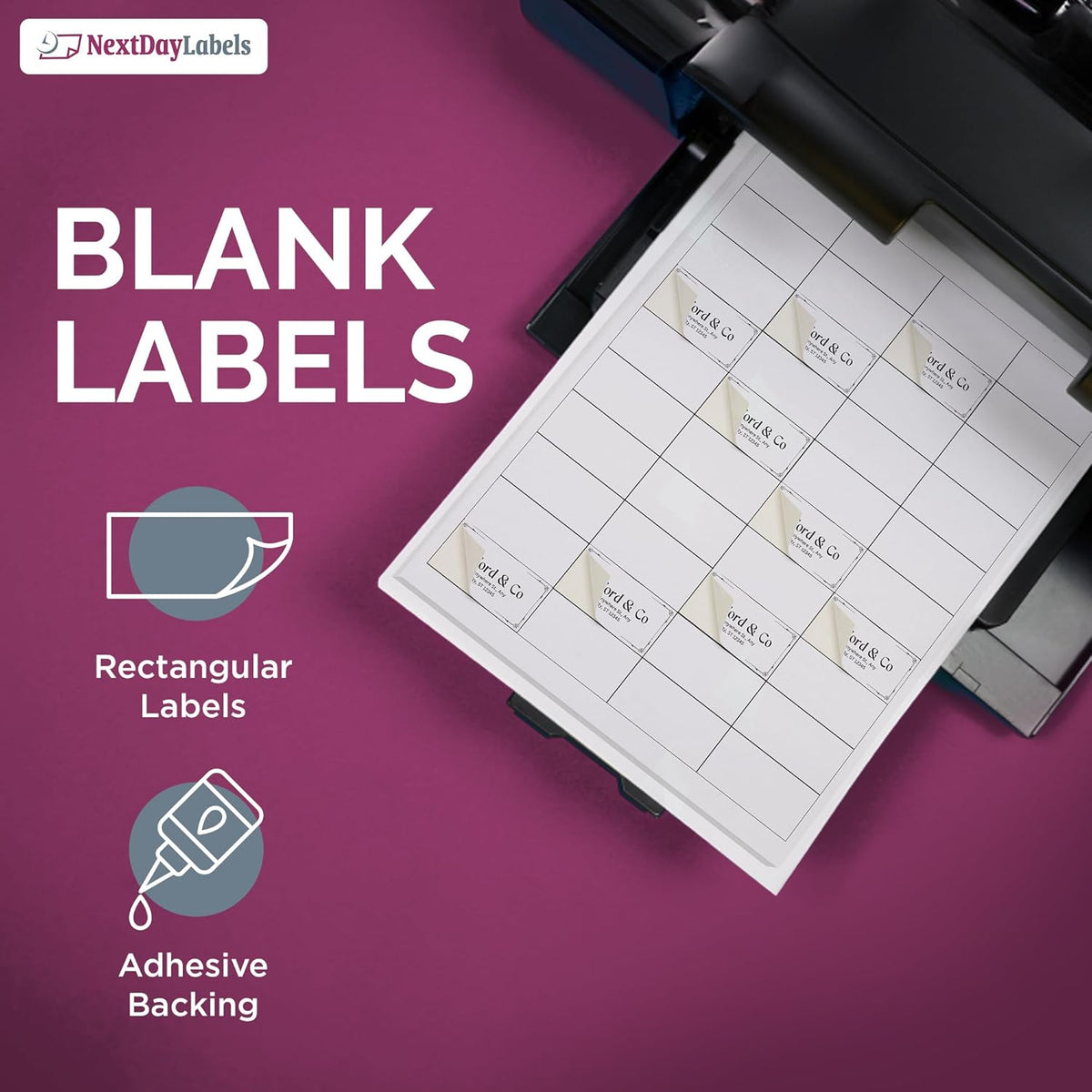 NextDayLabels – 2" x 1" Rectangular Sticker Labels for Printer - White Laser/Inkjet Printer Labels Return Address Labels Shipping Label Stickers (1000 Sheets, 40 Per Sheet, 40000 Labels)