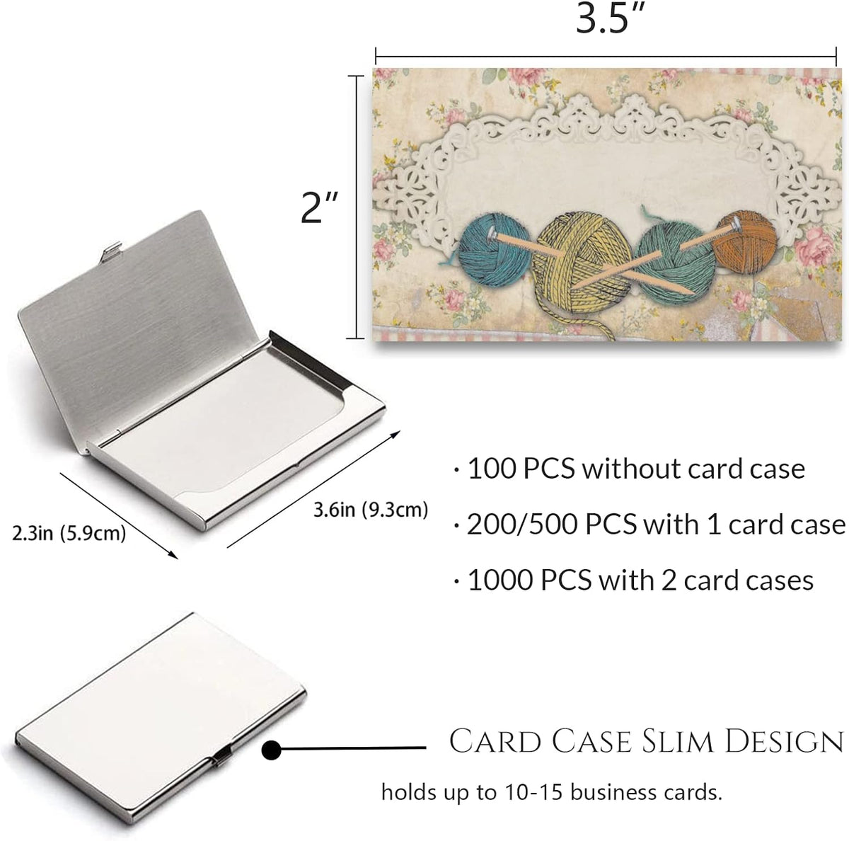 Custom Business Cards Personalized Business Cards for Small Business 300gsm Matte Paper Front & Back Sides Printed 3.5" x 2" - Needle Crafts Template