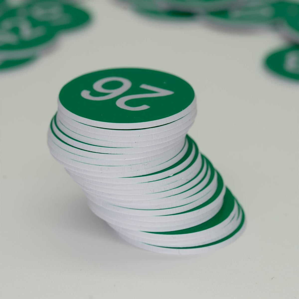 StayMax Plastic Number Tags Engraved Numbered Tags Without Hole (1-50, Green)