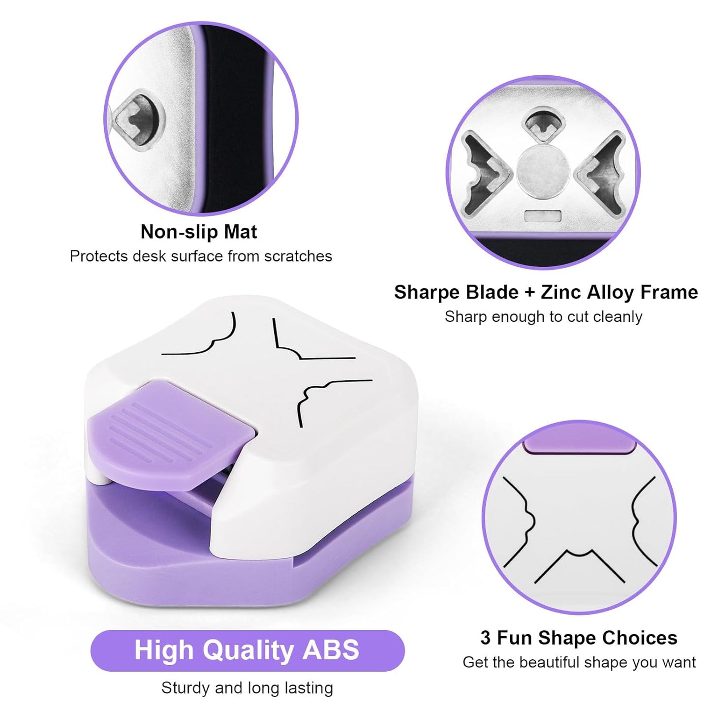 Paper Corner Cutter, Corner Punch Corner Puncher for Cardstock, 3 in 1 Beauty Shape Paper Edge Cutter for Card Making, Crafts, DIY Projects, Scrapbook Supplies