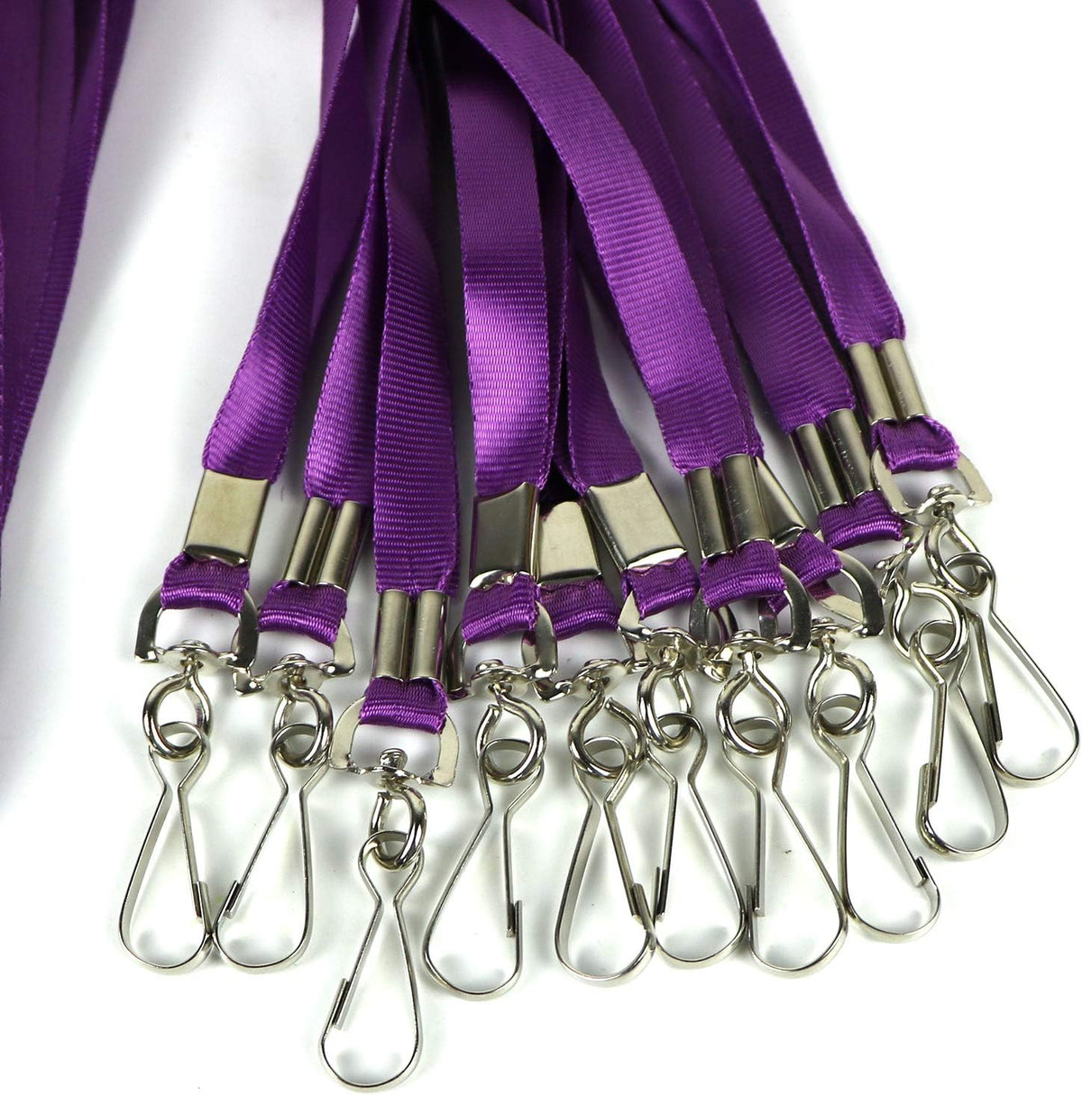 Bulk Lanyards Premium Cruise Lanyard Nylon Badge Lanyards for Id Holder Perfect for Office, Kids, Teachers (Purple, 50 Pack)