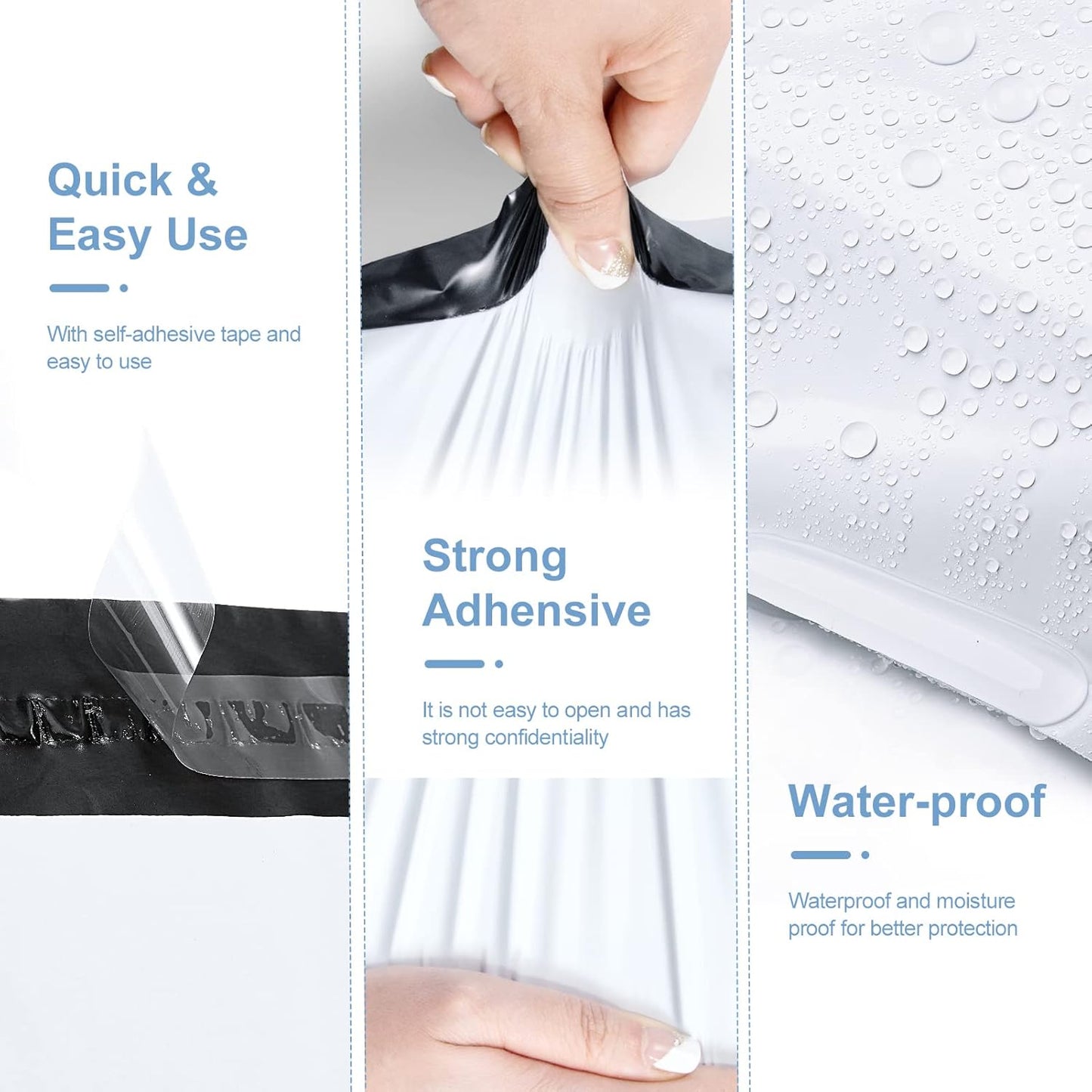Metronic 1000PC Poly Mailers 12x15.5, Sturdy Shipping Bags for Small Business, Waterproof Mailers Poly Bags, Strong Adhesive Shipping Envelopes for Clothing, Efficient Mailing Envelopes in White