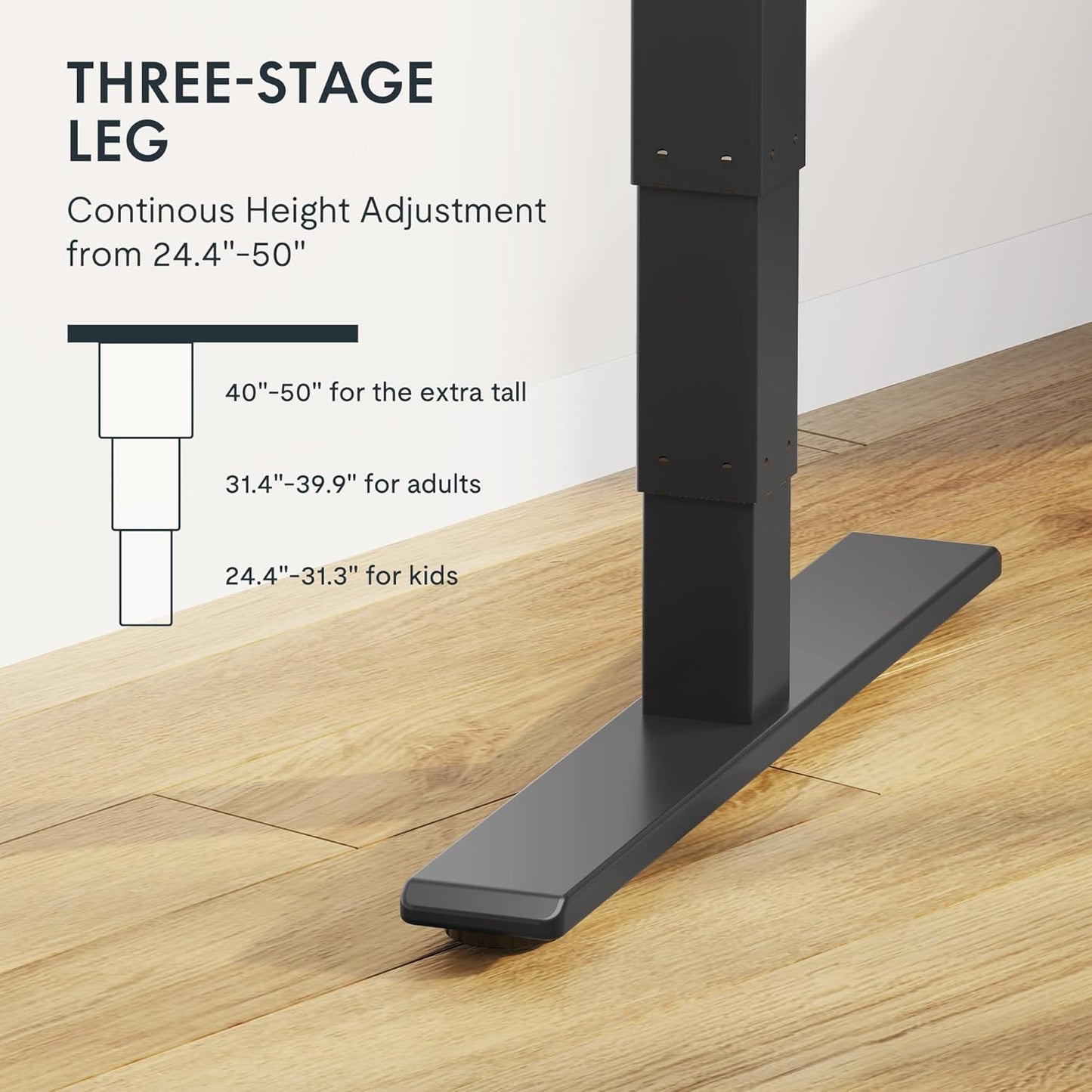 FLEXISPOT E6 MAX Dual Motor 3 Stages Standing Desk 48x30 Inch Whole-Piece Board Electric Height Adjustable Stand Up Desk 150KG Load Capacity(Black Frame + Special Walnut Desktop)