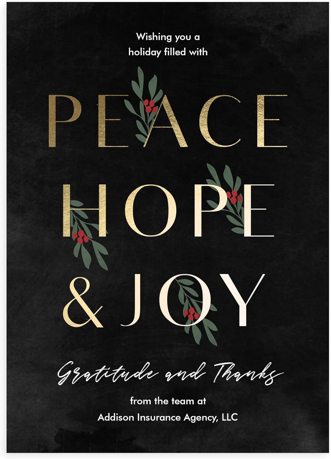 Let's Make Memories Personalized Business Christmas Cards with Envelopes - Premium Quality - 5x7-2025 Holiday Cards & White Envelopes - Peace, Hope & Joy - 25 ct