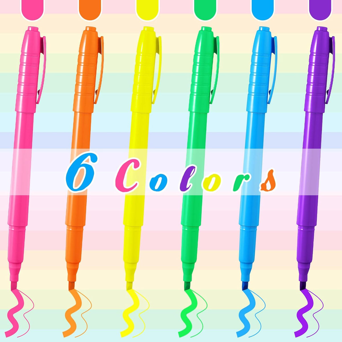 Seajan 300 Bulk Pack Highlighter Markers Chisel Tip Highlighter Pens Bright Colors Quick Drying Markers for Adults Highlighting in the Home Office(Multi Colors)