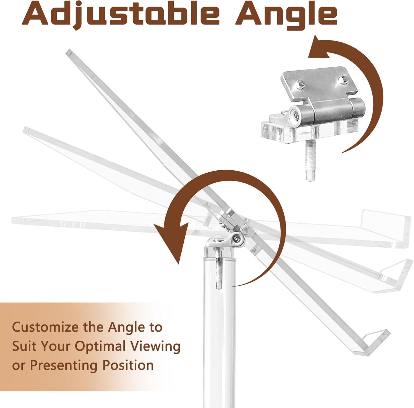 Podium Stand, Lecterns & Podiums, Acrylic Adjustable Angles with Metal Base, Podium for Church, Weddings, Classroom, Speech, 16" L x 12" W x 42.5" H (Clear)
