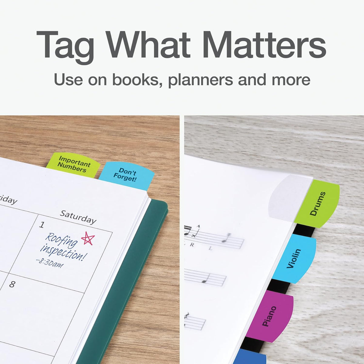 Redi-Tag Laser Printable Tabs, Permanent Index Tabs, Customizable Adhesive Labels, Assorted Tropical Colors, 1.125" x 1.25", 375 Per Pack (1006789)