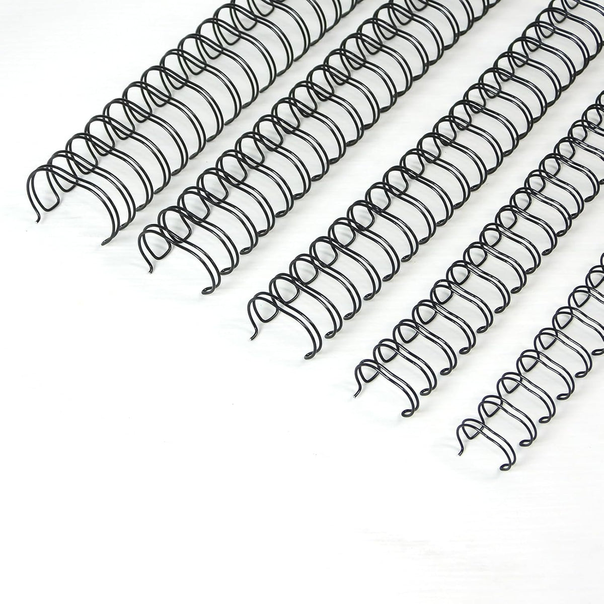 Rayson Double Loop Binding Wires, Mixed Sizes (9/16", 5/8", 3/4", 7/8", 1") 2:1 Pitch Wire Binding Spines, 21-Loop Black, Pack of 50