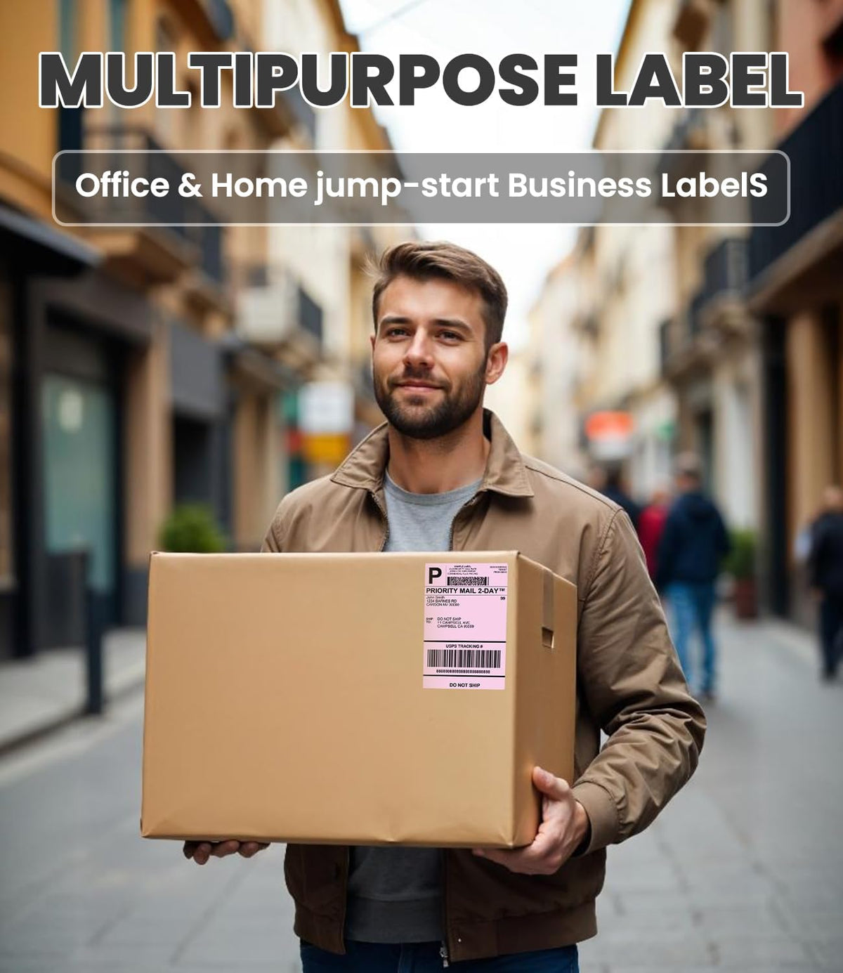 Pink Thermal Labels 4x6 for Shipping Label Printers - 500 PCS Pink Shipping Labels Compatible with Thermal Printers 4x6, Water/Oilproof Label Paper, Use for Logistics Business