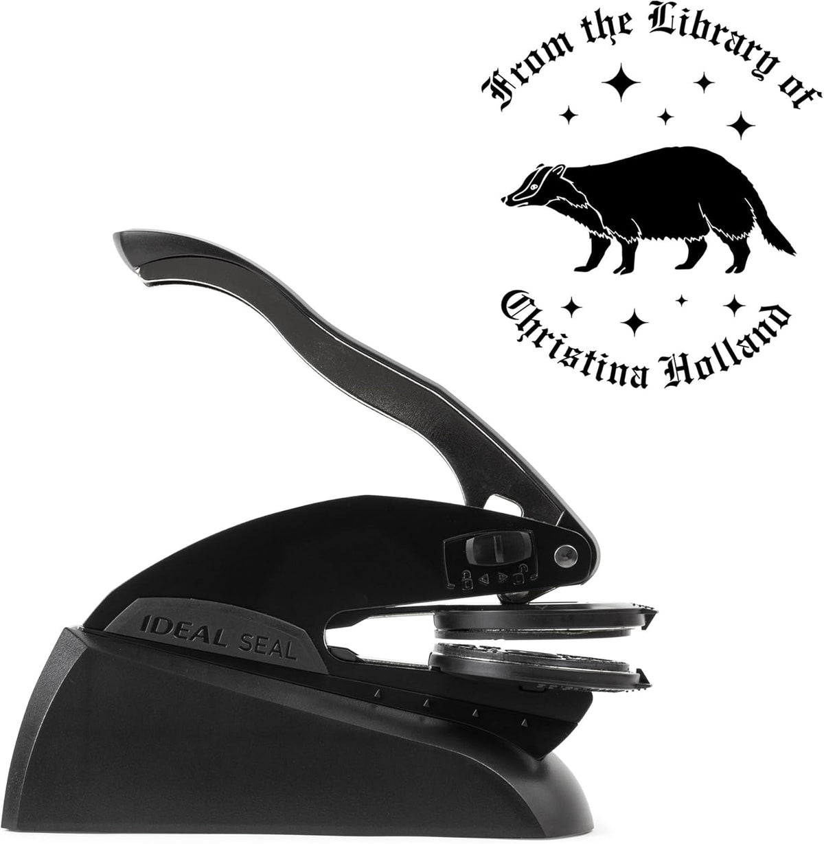 from The Library of Embossers & Stamps for Fantasy Book Readers | Custom Embosser | Custom Stamp | Ex Libris | Elevate Your Fantasy Collection of Stories and Novels (Design 8, Embosser)