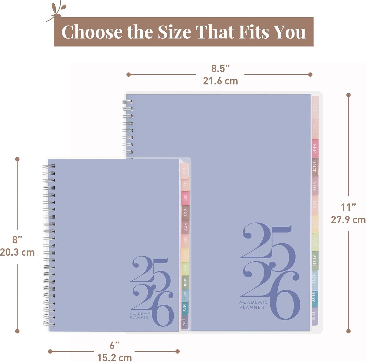 Rileys Academic Planner 2025-2026, Daily, Weekly & Monthly Planner, July 2025 - June 2026, Student Notes Pages, Twin-Wire Binding, Weekly Agenda for School & Work (8.5 x 11-Inches, Blue, Classic)