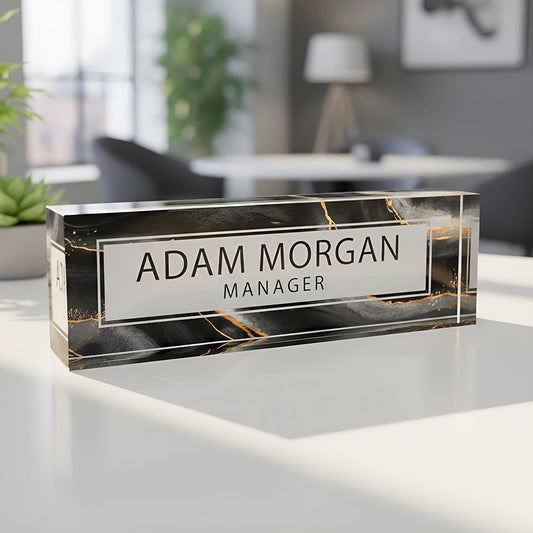 ARTBLOX | Custom Name Plates for Desk, Ideal Office Decoration for Men and Women, Clear Acrylic Desk Name Plate