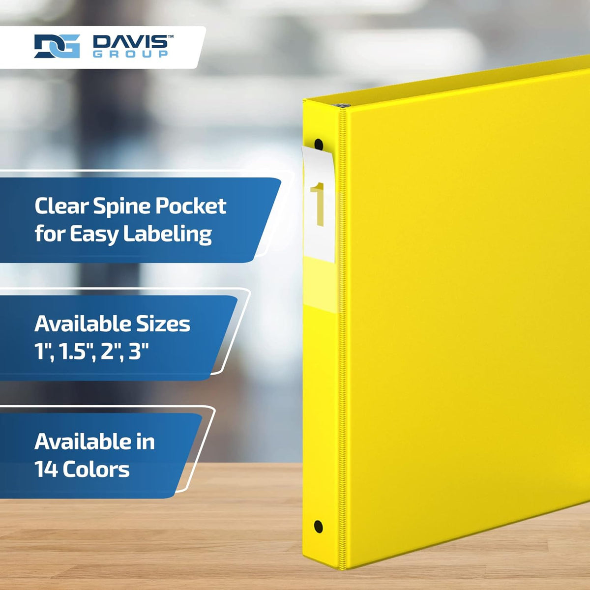 Premium Economy 6-Pack 3-Ring Binders for School or Office, Round-Ring Binders, 1 Inch, Yellow