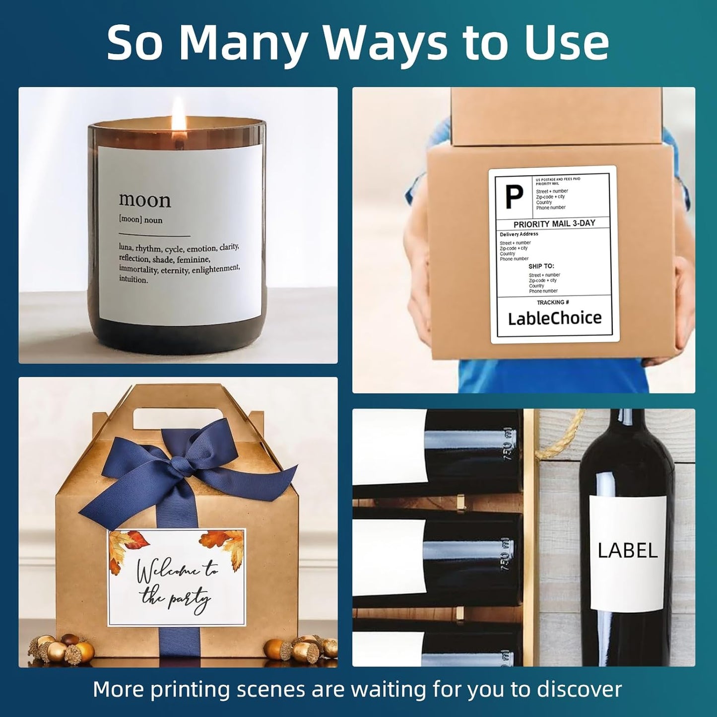 500 Sheets 1000 Labels Half Sheet Self Adhesive Shipping Labels for Laser & Inkjet Printers, 8.5" x 5.5" Shipping Mailing Labels, 2 per Page Shipping Labels,5 1/2 x 8 1/2 Half Sheet Labels