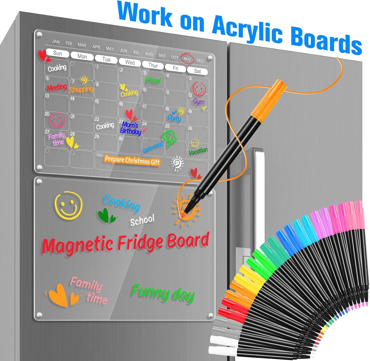 24 Liquid Chalk Markers 12 Colors for Acrylic Calendar Planning Boards Glass Dry Erase Board Whiteboard Wet Erase Markers for Window Mirror, 1mm Fine Points, for Glass Window Halloween Painting