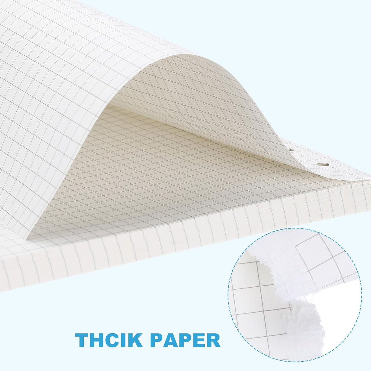 PATIKIL A5 Grid Refill Paper 6-Ring Binder Loose Leaf Planner Filler Paper Planner Inserts, 80 Sheets/160 Pages, Lined