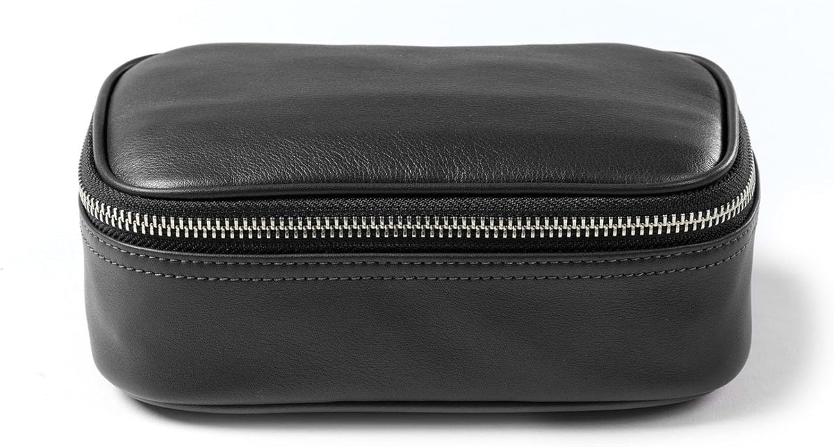 Leatherology Black Onyx Leatherology Small Travel Organizer - Zipped mesh storage pocket, elastic loops for organization, compact travel size