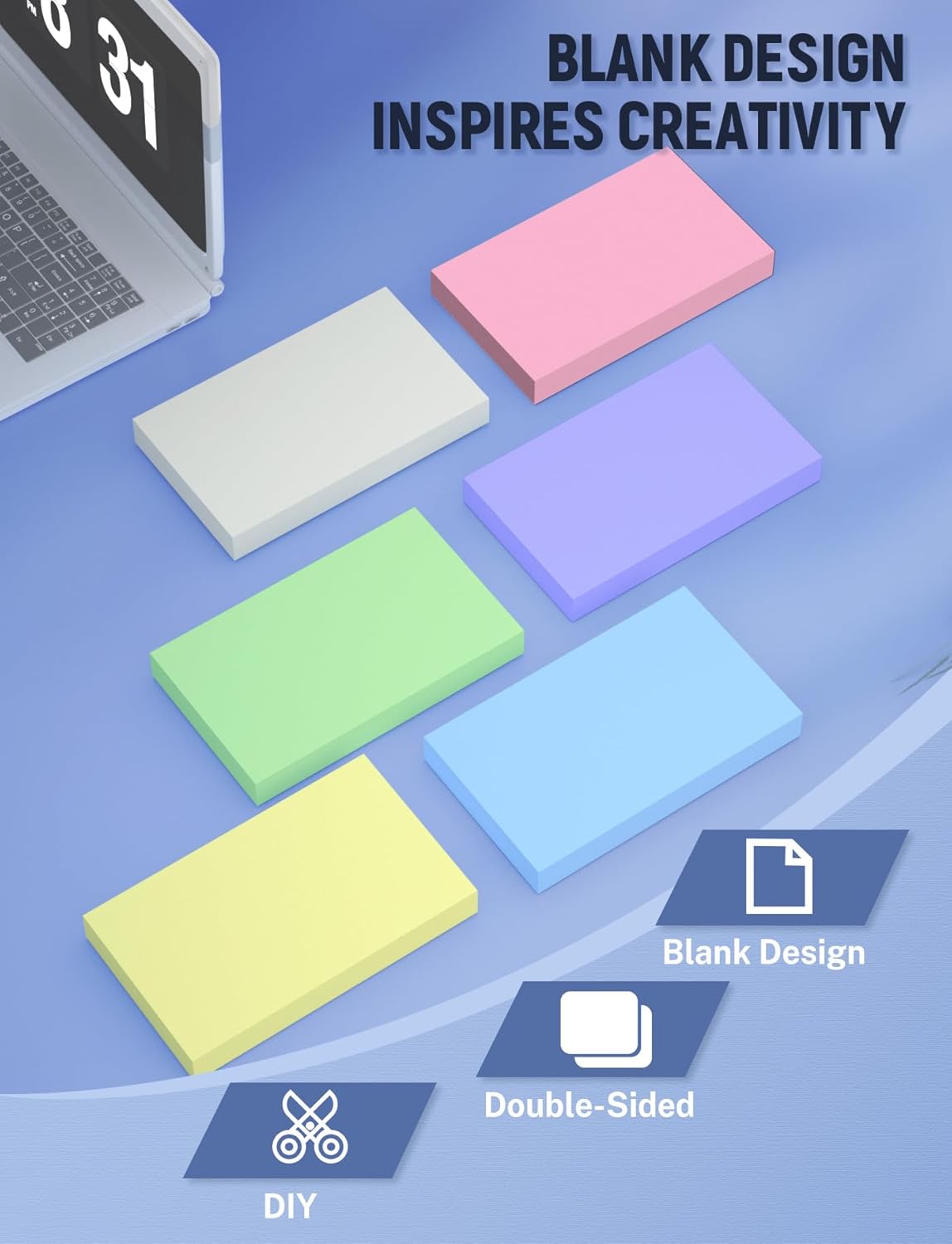 Colored Index Cards 3x5, 300 Pcs Blank Index Cards 3x5, Double-Sided Blank Flashcards, 6 Colors Note Cards 3 x 5, Heavy Bright Flash Cards for Studying, Colored Notecards for Office, School, and Home