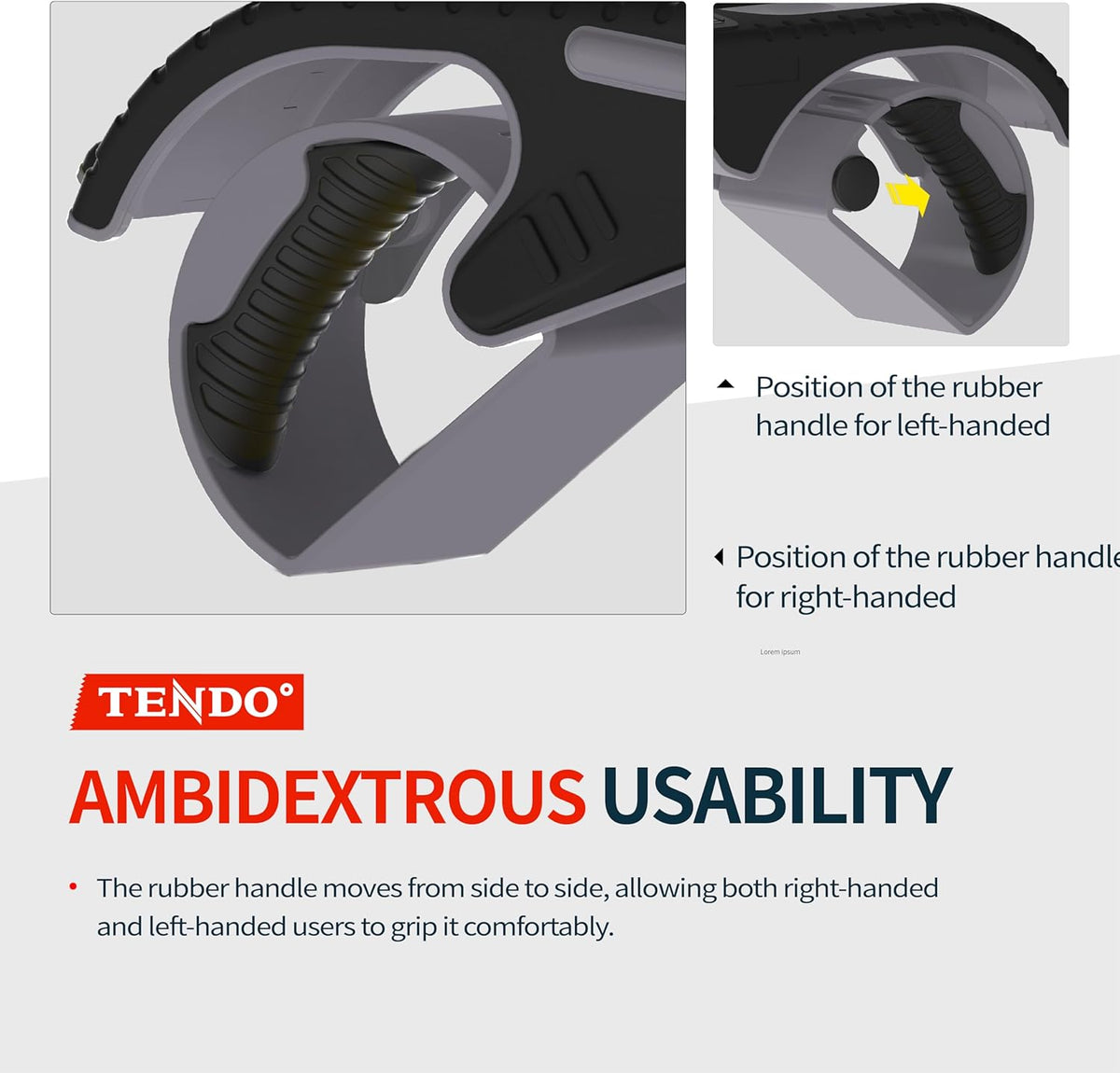 Heavy Duty Shipping Tape Dispenser: TENDO° Premium Line – Reusable, Replaceable, Eco-Friendly 2’’ Master Piece Dispenser for Pros with Patented 10° Sloped Chromium Blades - P-2200 (4th Gen.)_Black
