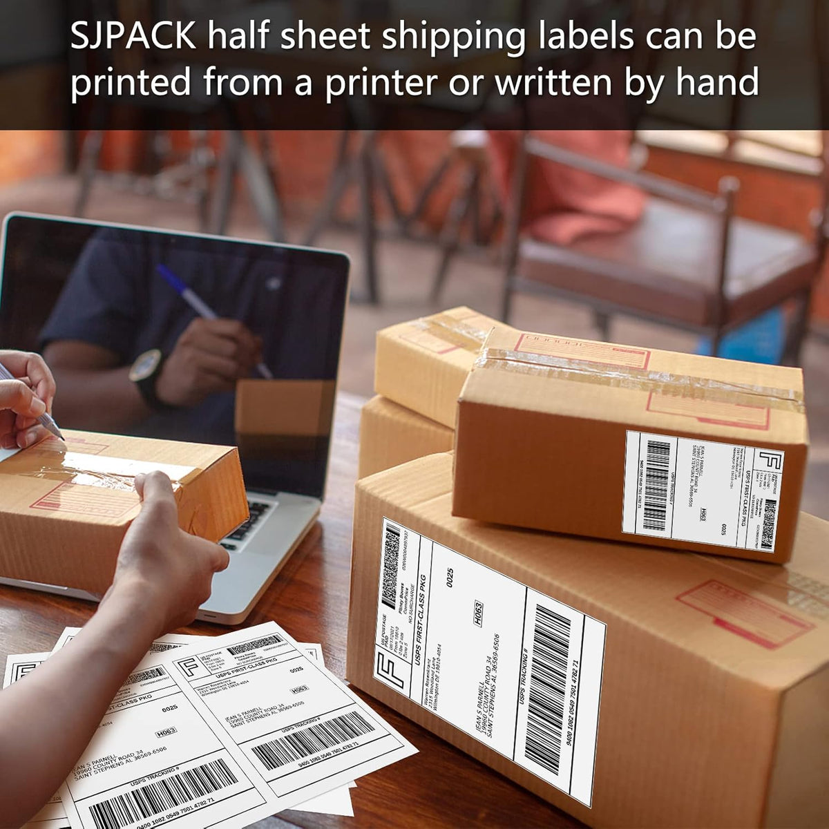 10000 Half Sheet Laser/Ink Jet Shipping Label 5-1/2" X 8-1/2" Blank White Labels(10000 Labels)