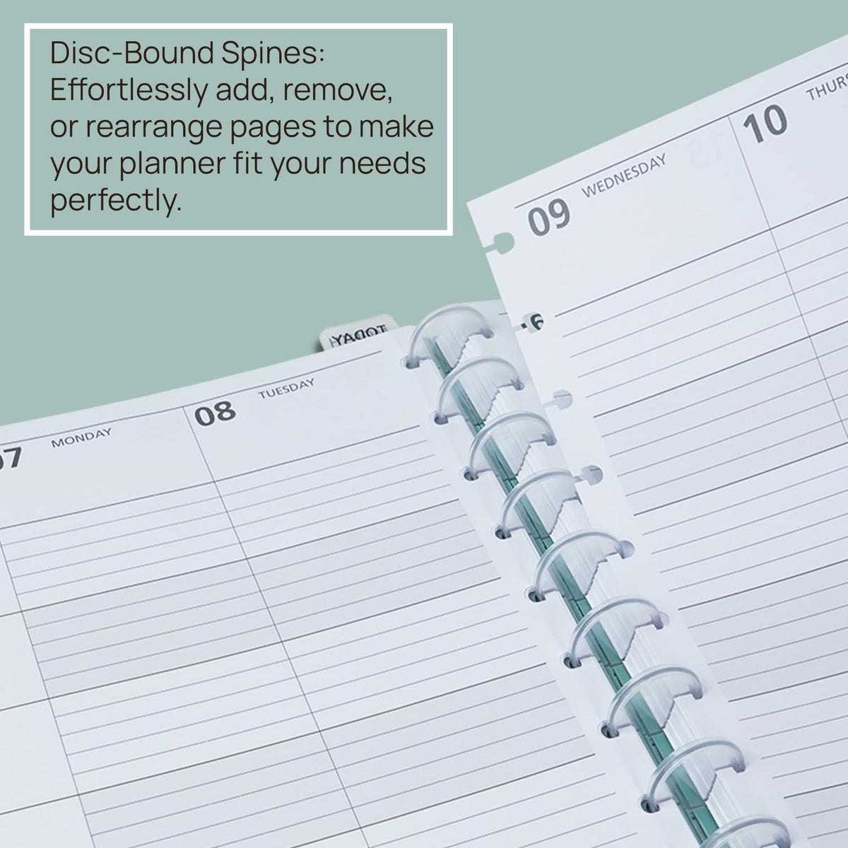 POPRUN Teacher Planner 2025-2026, (Disc-Bound Letter Size - 8.5'' x 11'') Academic Lesson Planner (Jul. 2025 - Jun. 2026) with Monthly Tabs, 2-Sided Pocket, Hardcover for Teachers, Cornflower