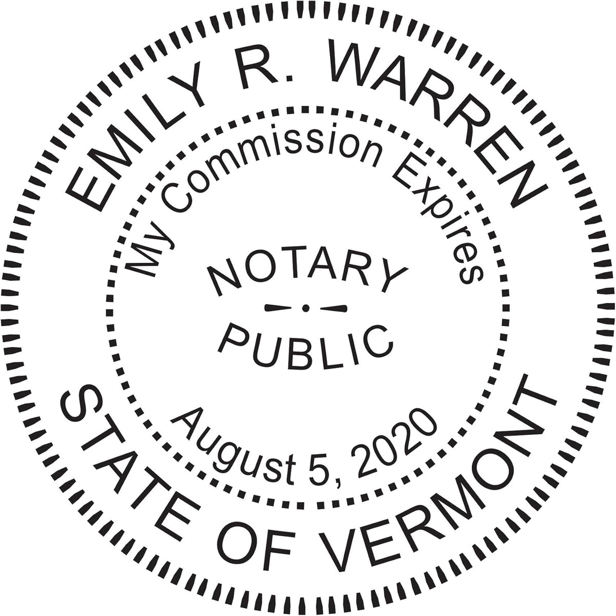 MaxMark Round Notary Pre-Inked Stamp for State of Vermont