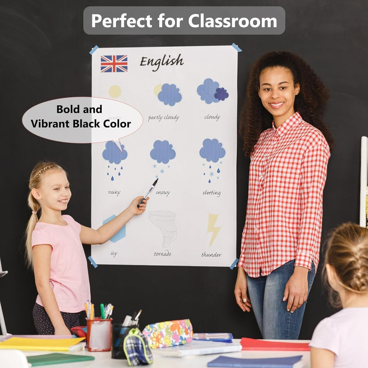 SFAIH Fine Tip Dry Erase Markers - 216 Pack Black Whiteboard Erasable Markers Bulk for Kids Adults, Ideal for Classroom School Office Home Use on White Board, Non-Toxic Easy Clean