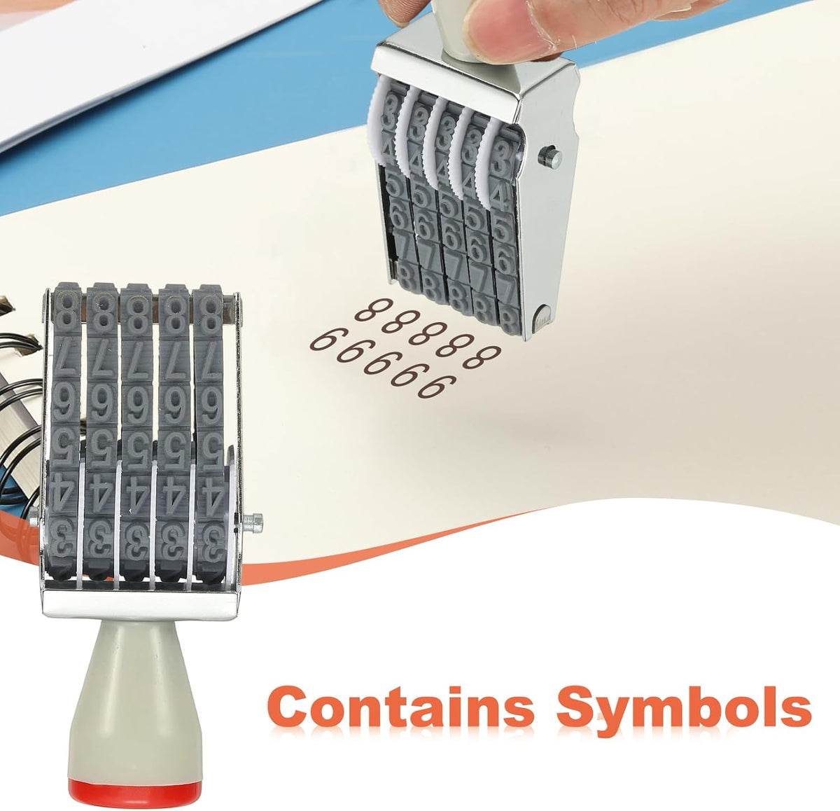 PATIKIL 5 Digit Number Roller Stamp, Adjustable Rubber Stamp Changeable Numerical Symbol Office Date for Business Creative Price Tag