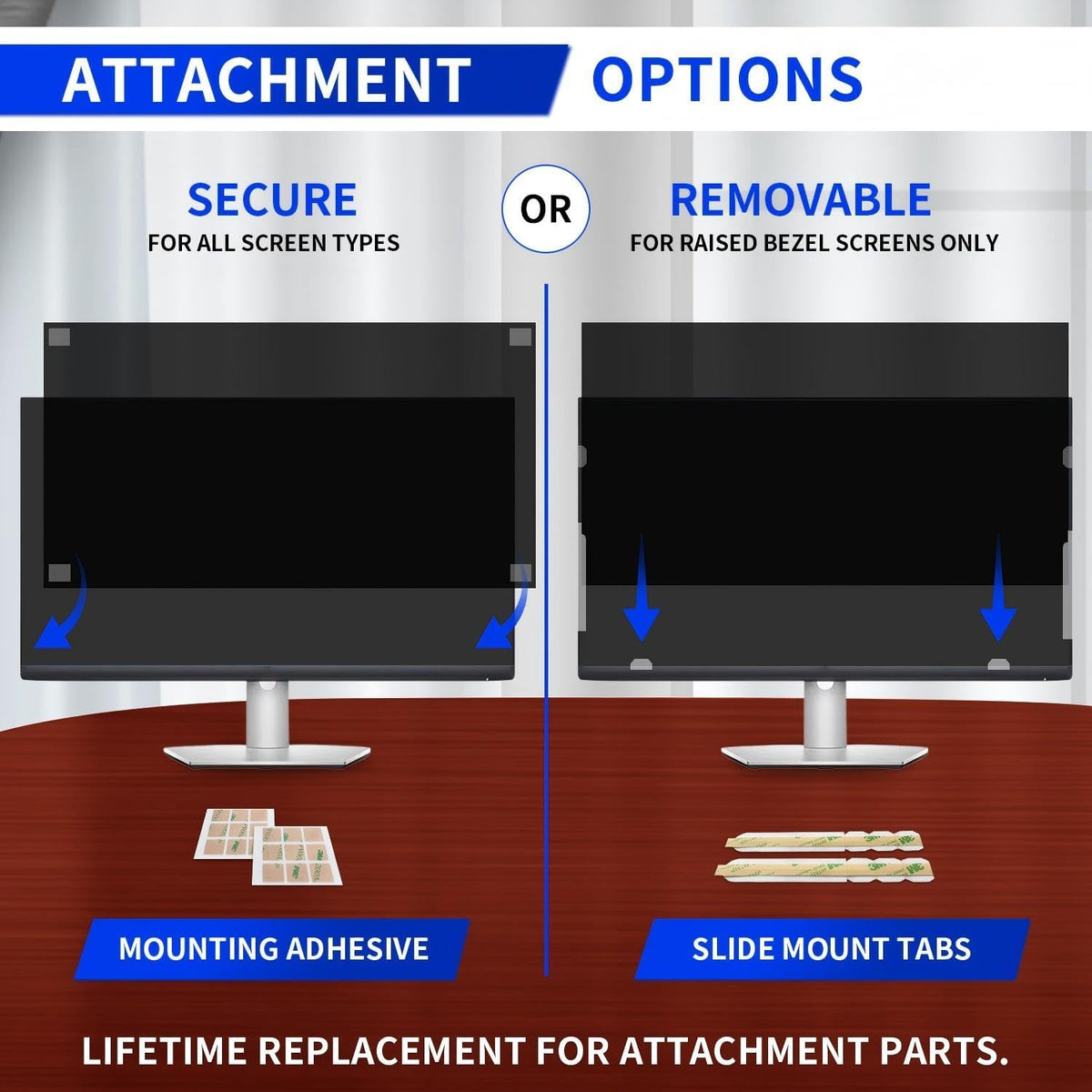Computer Privacy Screen Filter for Screen Monitor - Premium Anti-Glare Computer Screen Cover - Scratch Resistant - UV & Blue Light Screen Protector (27 Inch)
