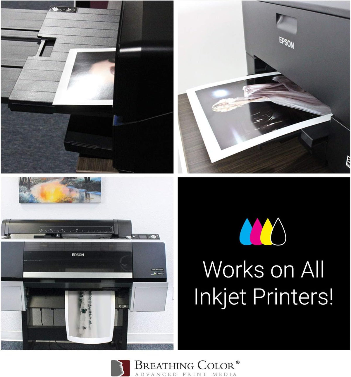 Vibrance Metallic Photo Printer Paper 10 mil 255 gsm Premium Photo Paper Roll 3in Core 44 inches x 100 feet Works with Most Inkjet Printers Including Professional Makes and Models Like Epson Canon HP