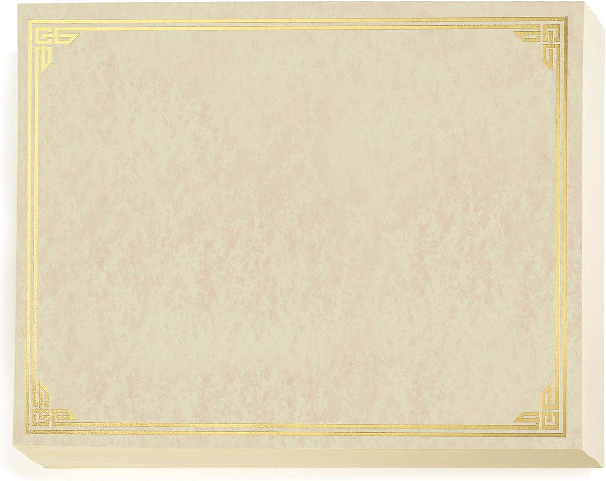 PaperDirect Gold Foil on Aged Parchment Classic Parchment Specialty Certificates, 8½ x 11, 50 Count, Certificates and Awards Paper, for School, Work, Diplomas & Award Certificates