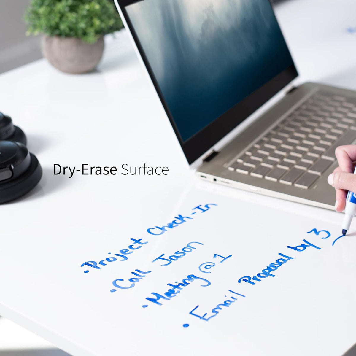 VIVO Electric Dry Erase 71 x 30 in Standing Desk, Memory Height Adjustment, 1B Series, Whiteboard Top White Frame, DESK-KIT-1W7WE