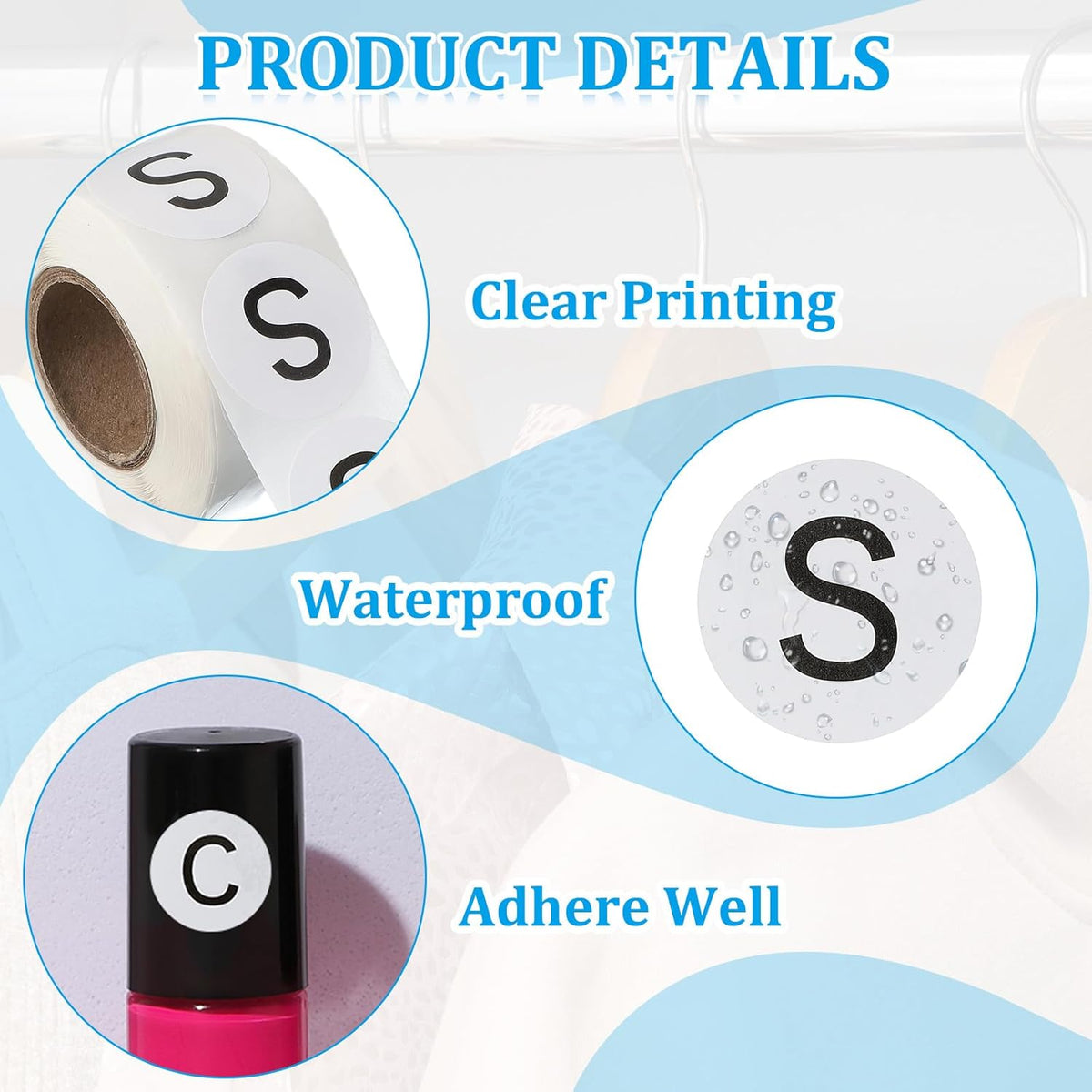 PATIKIL 1" Letter S Stickers, 4 Rolls Self-Adhesive Alphabet Round Circle Dots Labels for Organization Storage Inventory Boxes Scrapbook Craft 2000 Pcs Total