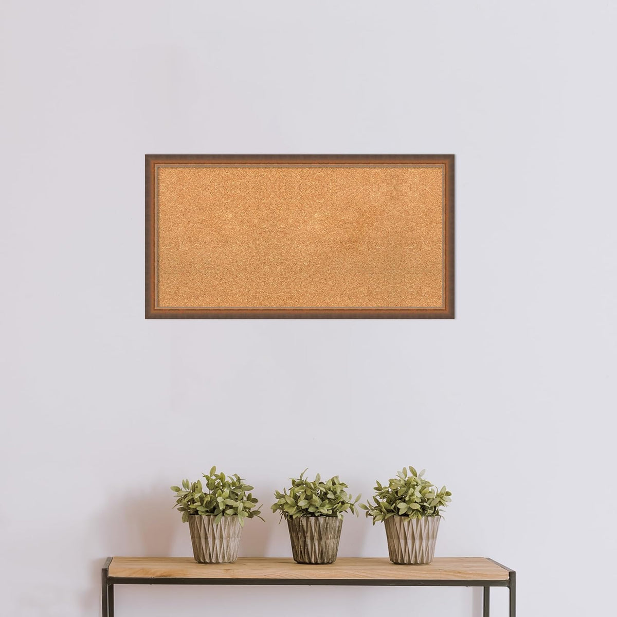 Amanti Art Natural Cork Board for Wall, 18x34 Vision Board with Bronze Frame, Medium Corkboard Office Decor for Home Organization, Modern Corkboard Pinboard to Display Items for Home Organization in