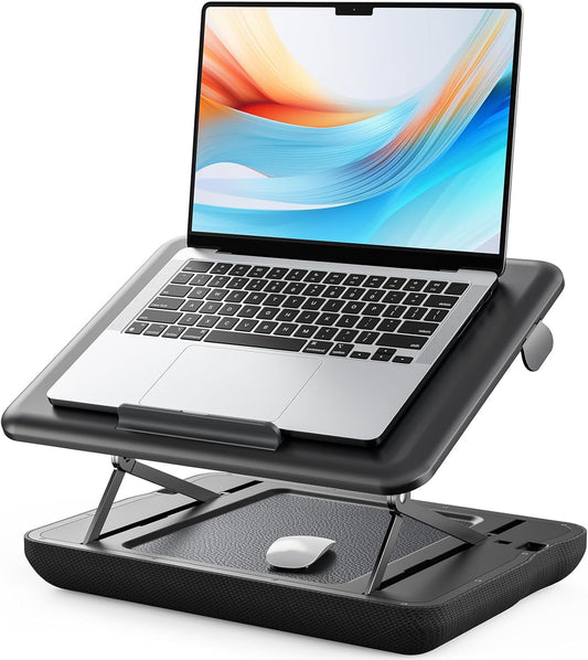 SAIJI Height & Tilt Adjustable Lap Desk, Portable Laptop Stand for Bed, Car, Couch and Recliner, Foldable Lap Desks - Up to 15.6 Inch Laptops