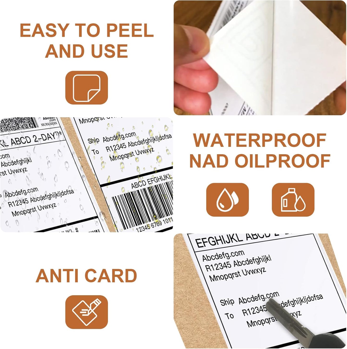 MFLABEL Fanfold 4" x 6" Direct Thermal Labels White Perforated Shipping Label,16 Stacks,Total 16000 Labels