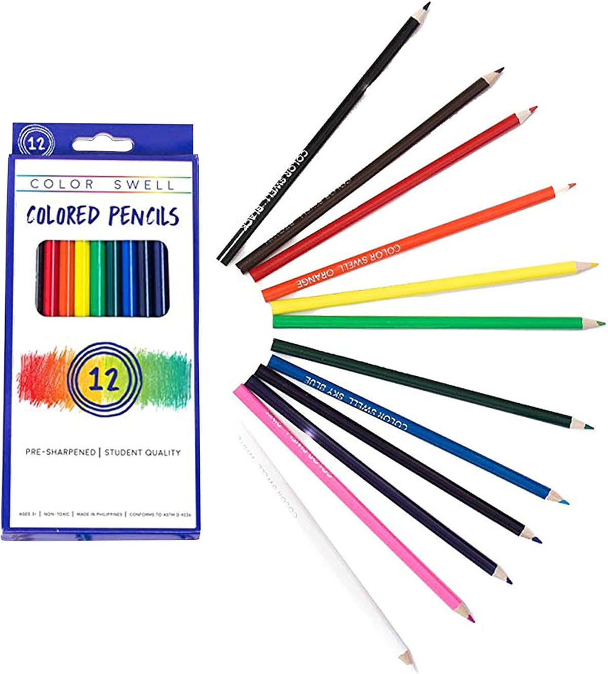 Color Swell Bulk Colored Pencils – 30 Sets, 360 Pre-Sharpened Assorted Vibrant Colors – Ideal for Kids, Teachers, and Classroom Supplies