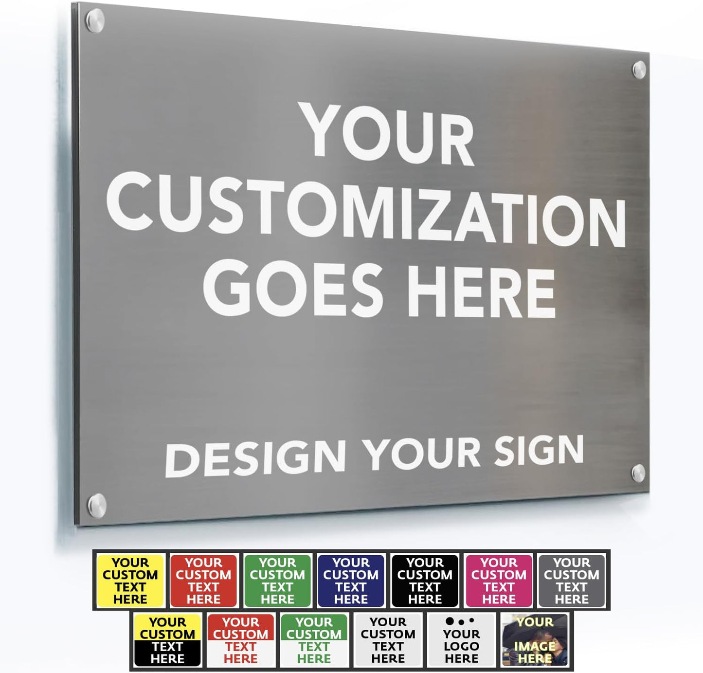 Custom Metal Signs, Personalized Aluminum, Customized Safety, Business Signs, Waterproof Outdoor, White Aluminum (Gray, 20x20 In)