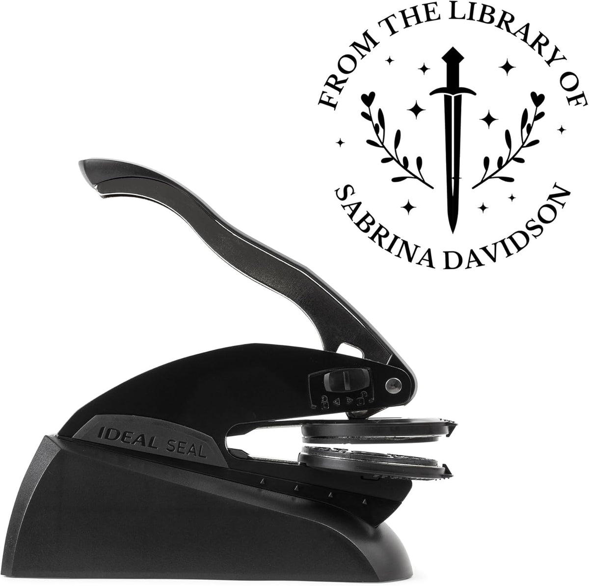 from The Library of Embossers & Stamps for Fantasy Book Readers | Custom Embosser | Custom Stamp | Ex Libris | Elevate Your Fantasy Collection of Stories and Novels (Design 19, Embosser)