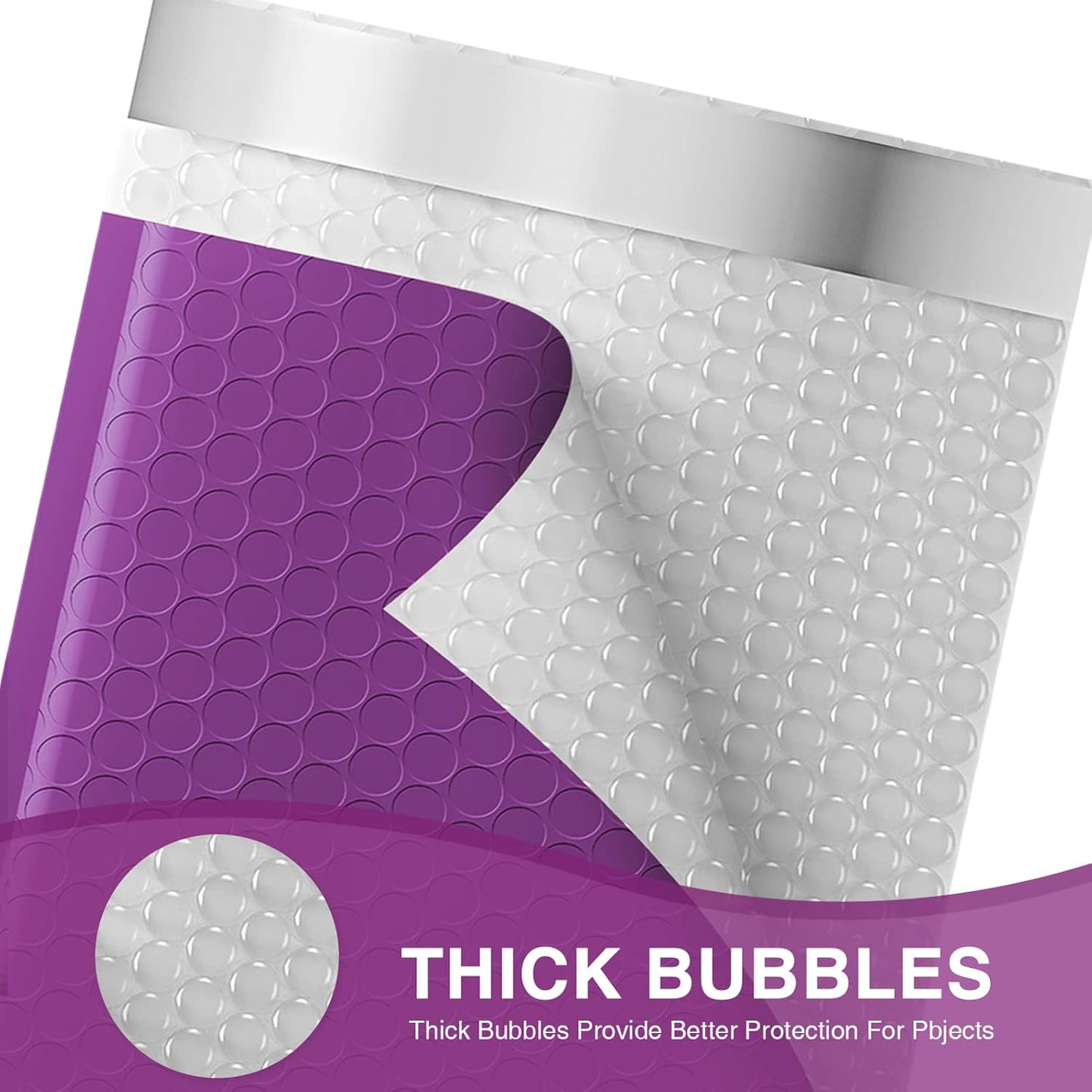 Metronic 6x10" Bubble Mailers 100 Pack Usable Size 6x9" Self-Seal Bubble Mailer Opaque Padded Envelopes Cushioning for Shipping,Small Items,Jewelry Makeup Supplies Violet