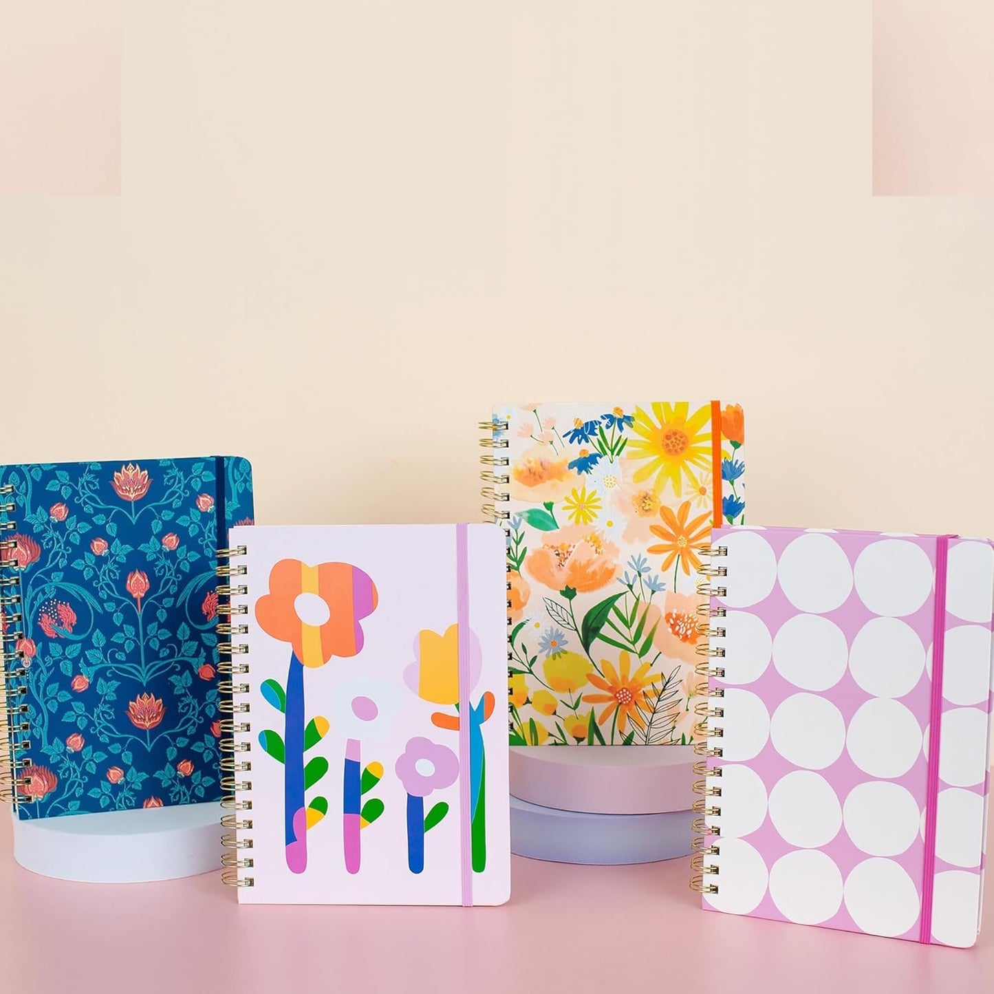 Orange Circle Studio Undated Tri-Tab Academic Planner 2026, Faire Flowers, Daily Notebook Journal, Cute Weekly and Monthly Calendar with Pocket, Stickers, Lined Pages for To Do lists and Planning