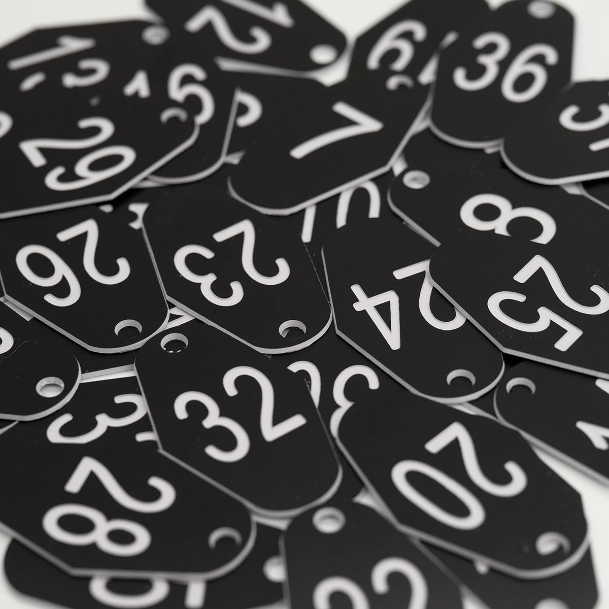 StayMax ABS Plastic Motel Hotel Room Number Tag (1-50, Black)