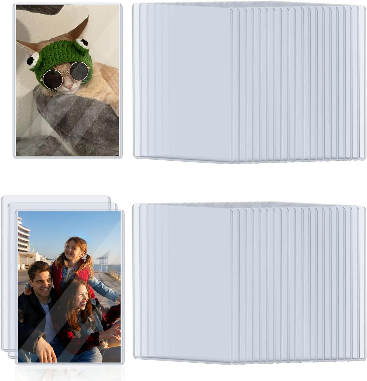 5" x 7" Photo Postcard Protectors, Rigid Hard Print Protectors, Clear Waterproof Protectors, Paper Sleeves Photo Plastic Sleeves Document Holder, Memories and Collectibles Storage (50 Pack)