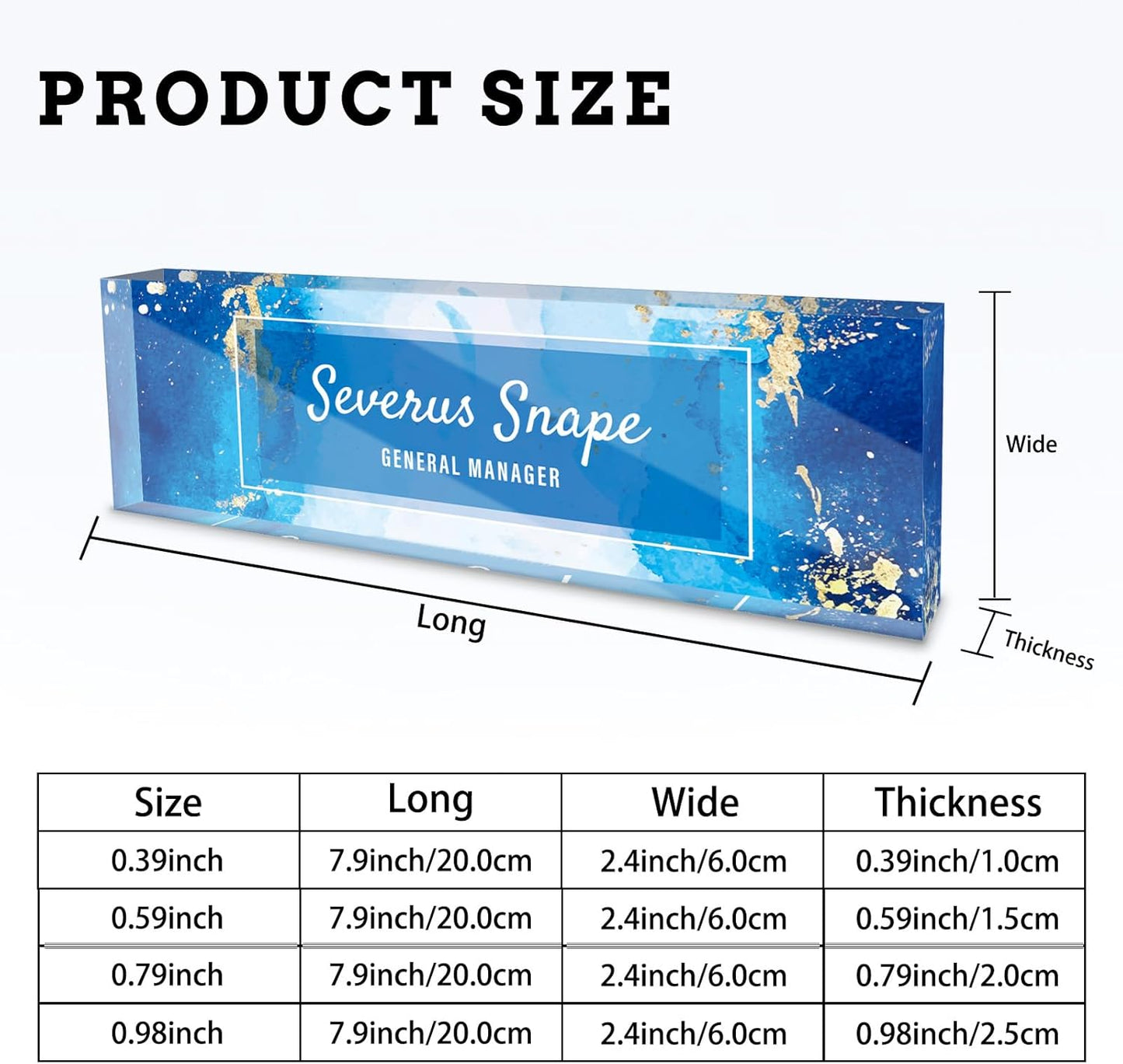 Personalized Name Plate for Desk, Custom Acrylic Desktop Accessories Office Decor for Women Men, Offices Gift for Coworkers Boss Teacher, Employee Appreciation Gifts