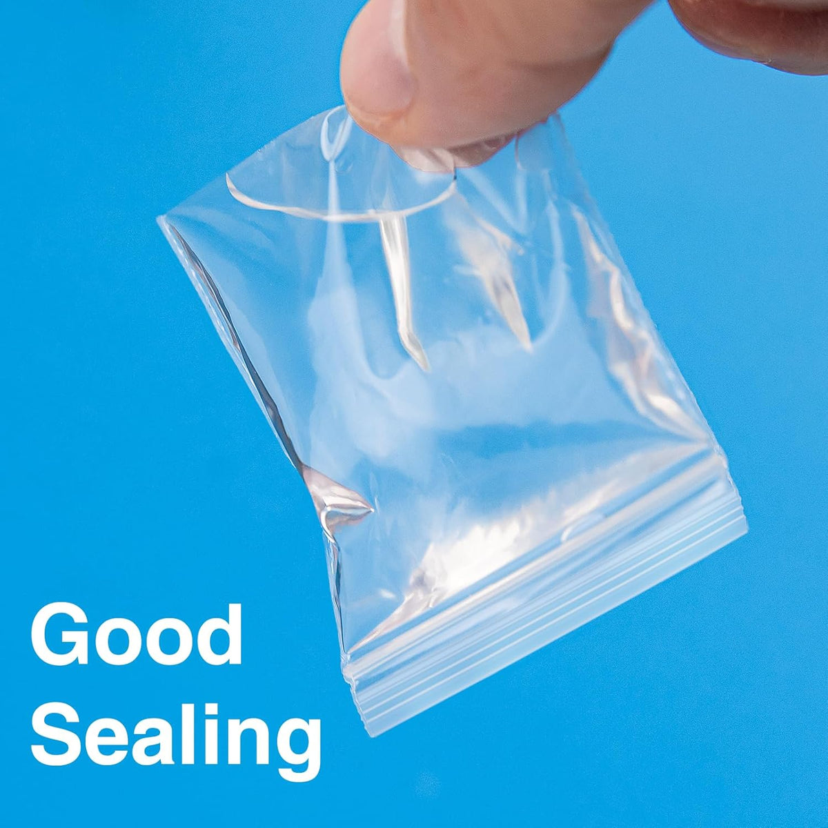 600pcs 2" x 2" Clear Zip Bags, 2 Mil Thick, Small Zip Poly Bags, Reclosable Zip Seal Plastic Bags for Necklace, Ring, Coin, Beads, Jewelry, Pill