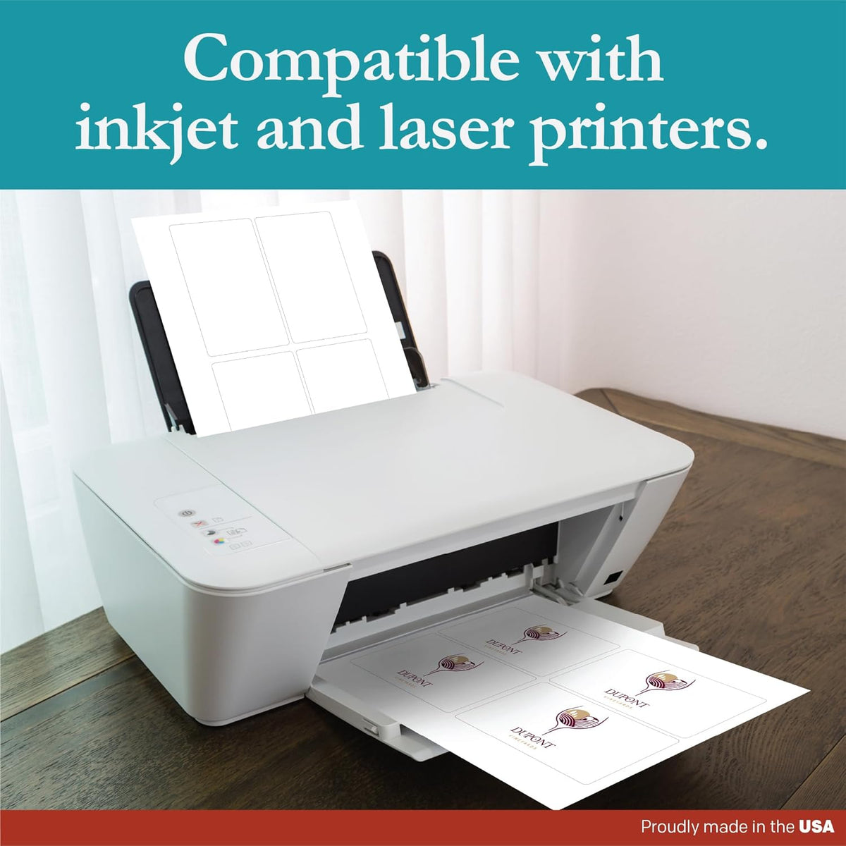 Premium Label Supply White Sticker Labels – 3" x 5" – Laser/Inkjet Compatible – (4 per Sheet), 500 Sheets – 2000 Total Adhesive Labels