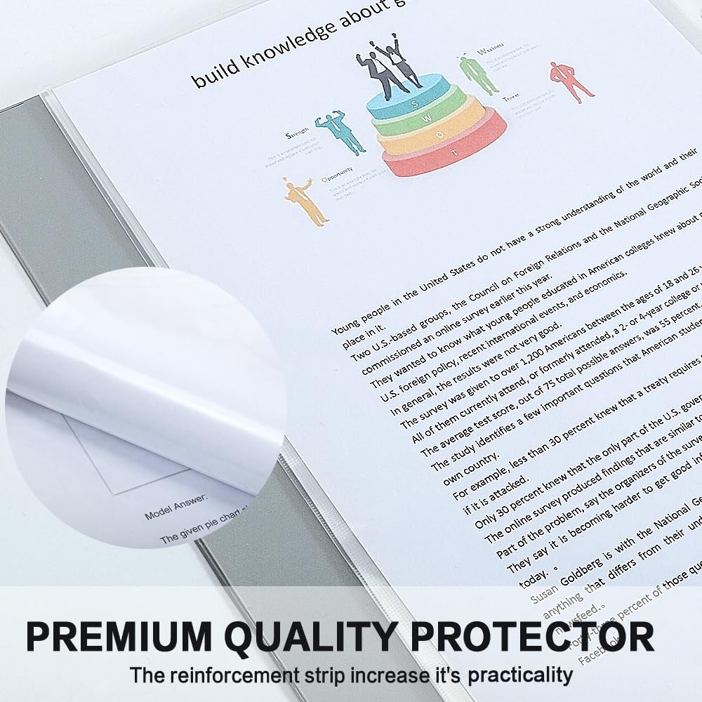Sheet Protectors, HERKKA 900 Pack Heavy Duty Clear Plastic Page Protectors Sheet Reinforced 11-Hole Fit for 3 Ring Binder Fits Standard 8.5 x 11 Paper, 9.25 x 11.25 Top Loaded, Acid Free